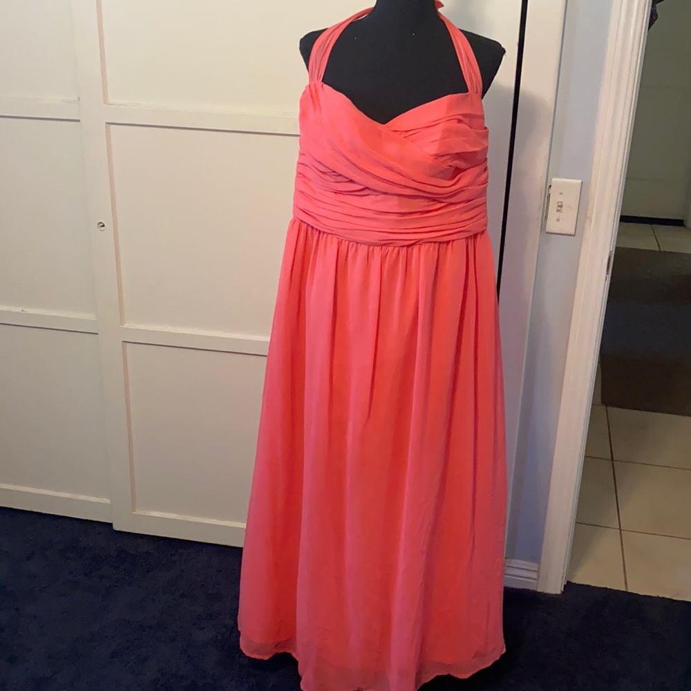 Alfred Angelo pink salmon color bridesmaid